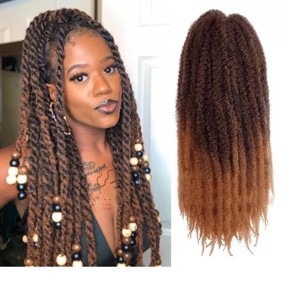 ZRQ 8 Packs Marley Afro Twist Braid 14 inch Ombre Brown Marley T1B/27 - Picture 1 of 10